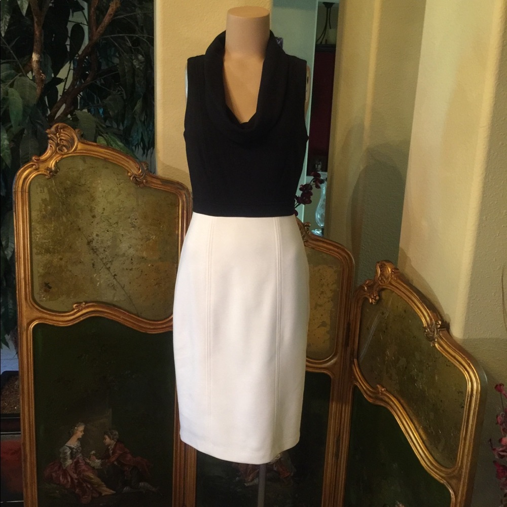 WHBM white and black dress size small